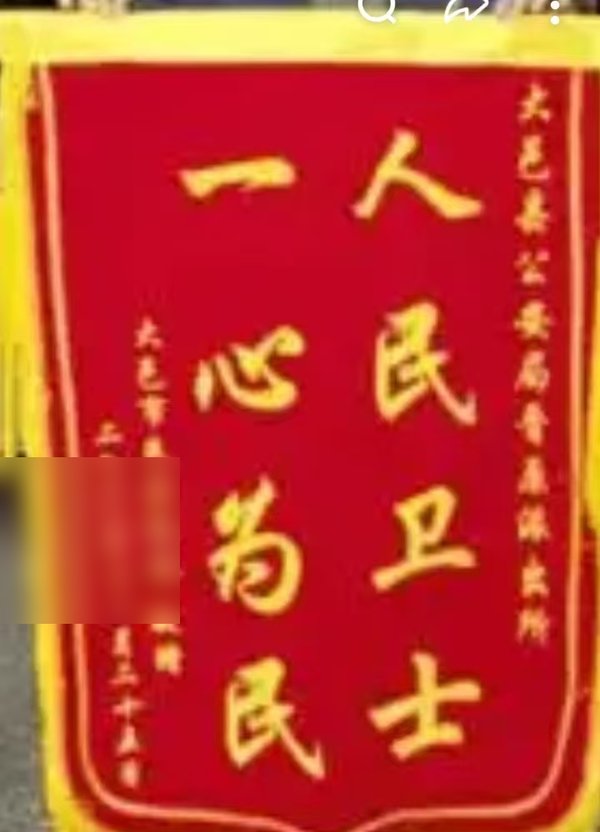 大邑客户定做的金丝绒锦旗实拍
