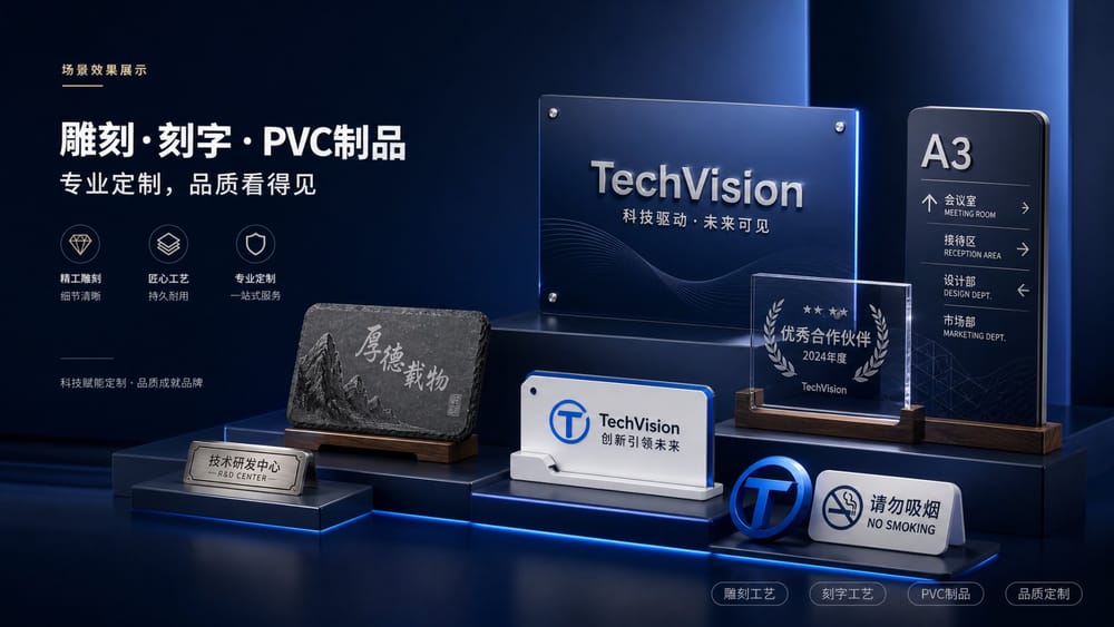 雕刻导视效果示意