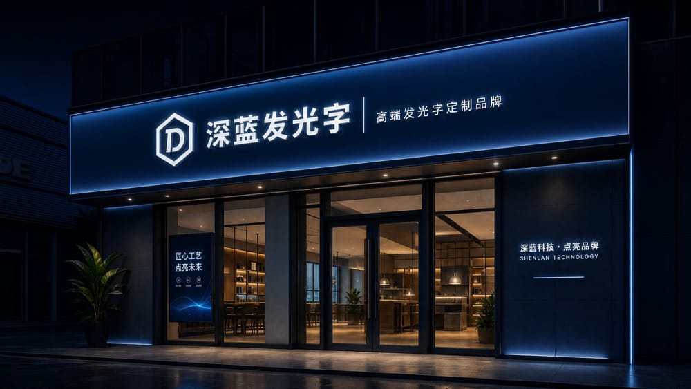 门头发光字效果示意